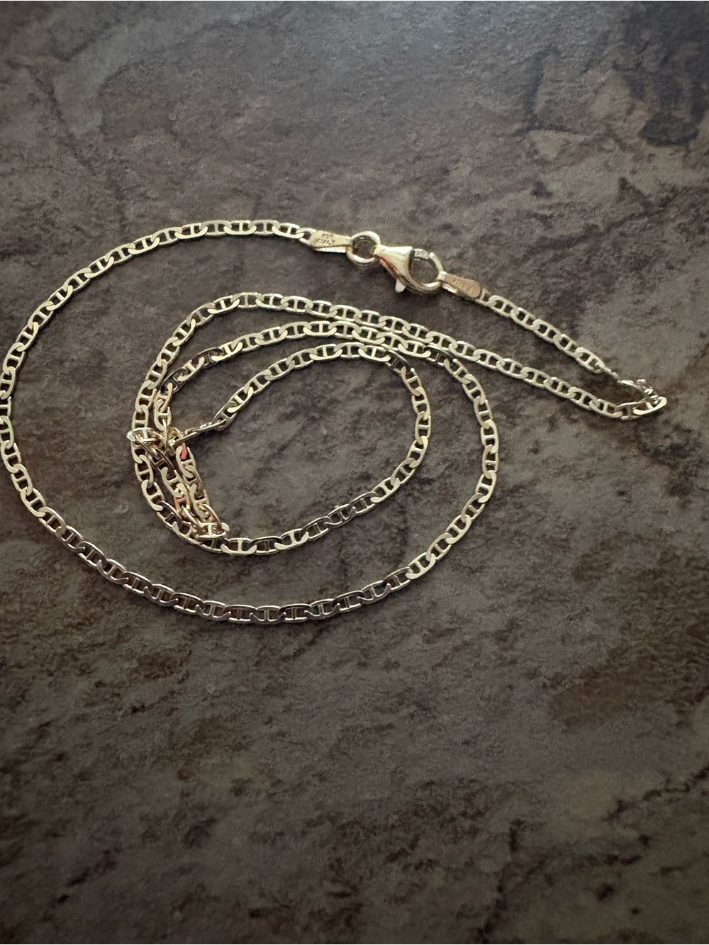 Gold Over 925 Italy Sterling Silver 2mm Mariner Necklace